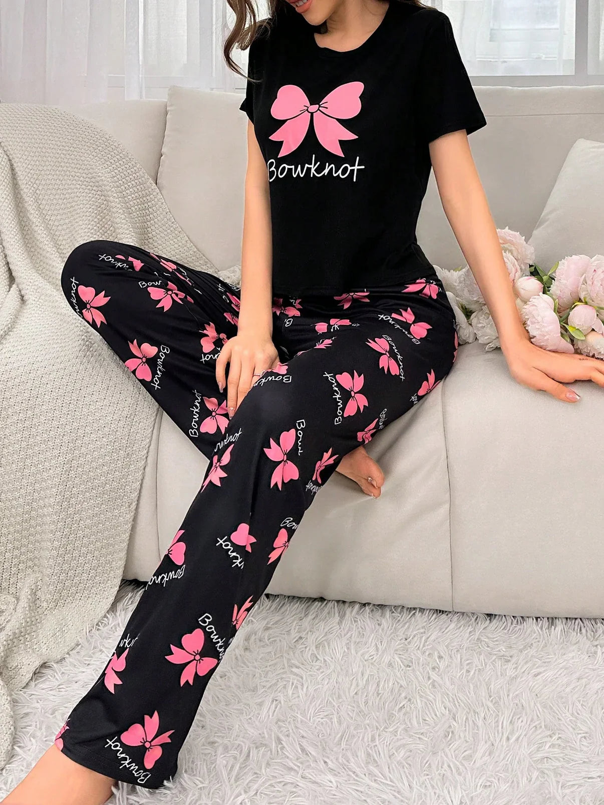 Black Bowknot Nightwear
