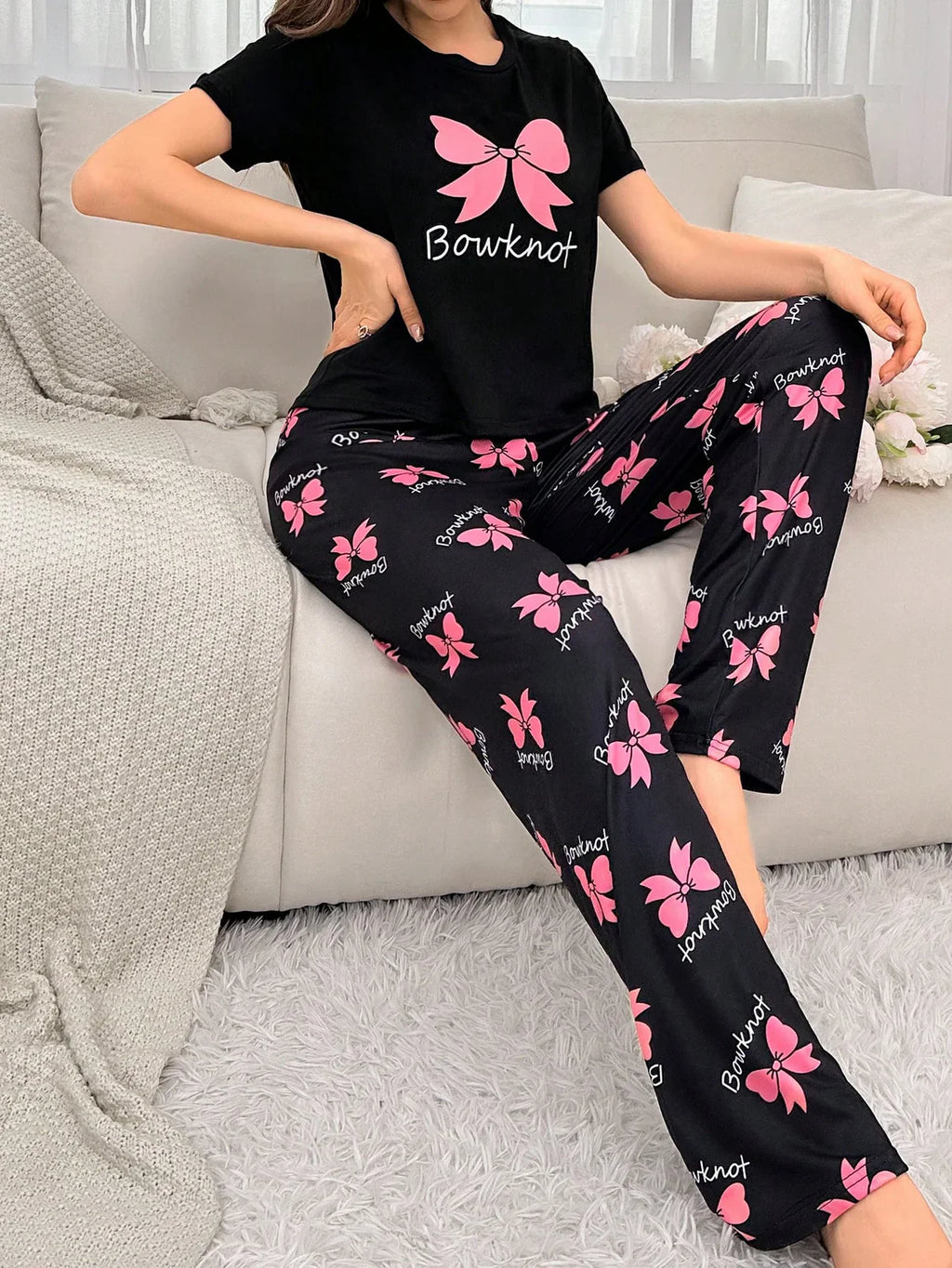 Black Bowknot Nightwear