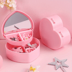 Heart Shape Double Layer Jewelry Organizer Storage Box For Women