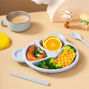 Children Bear Plate with Dips Portion