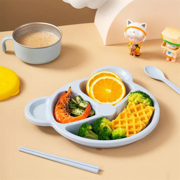 Children Bear Plate with Dips Portion