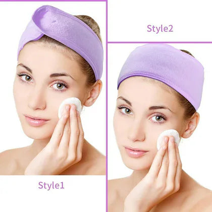 2Pcs Adjustable Soft Facial Head Band For Women
