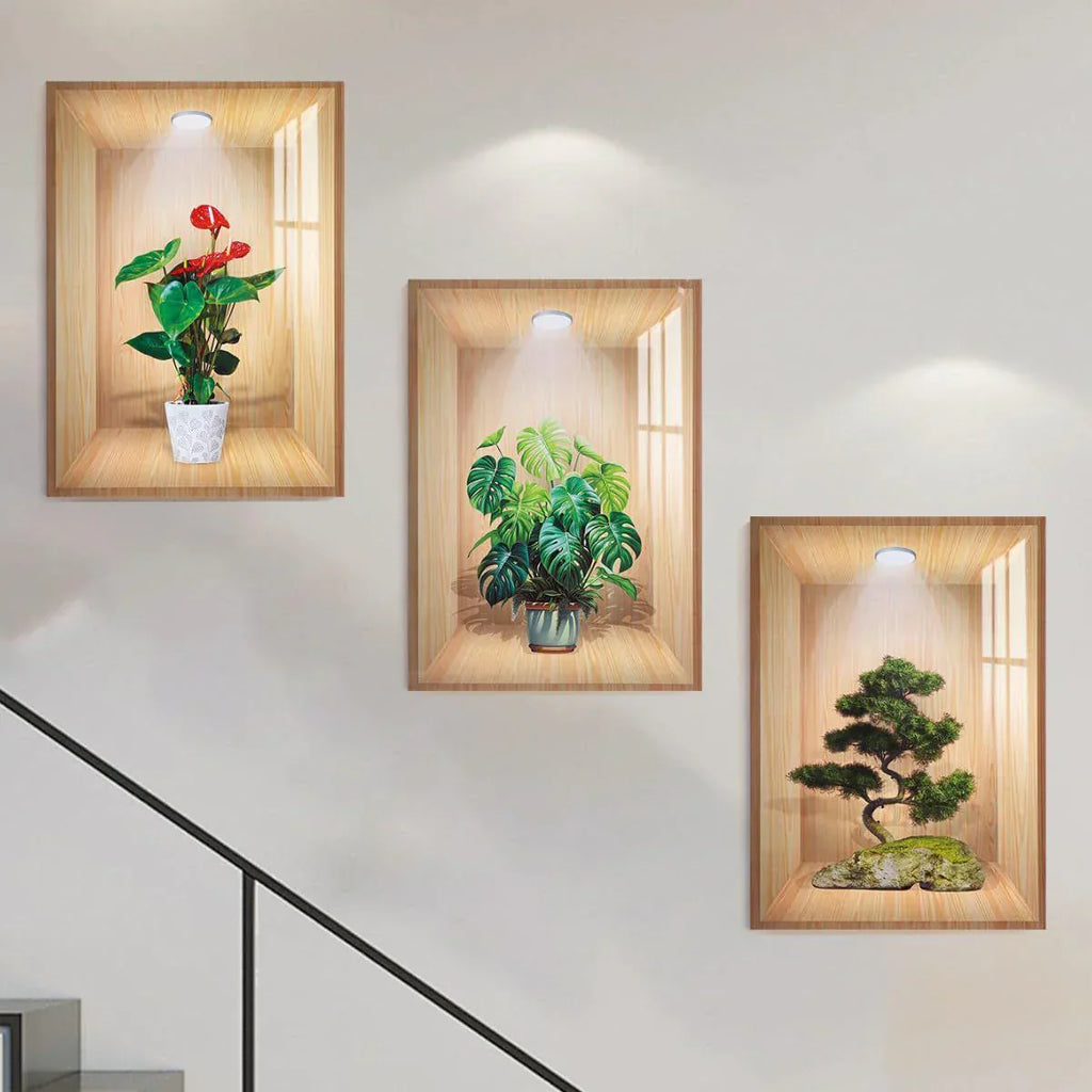 3D Plant Wall Stickers (Set of 3)