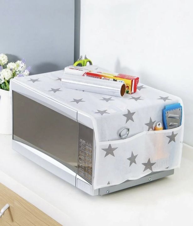 Microwave Oven Cover with Side Storage Pockets