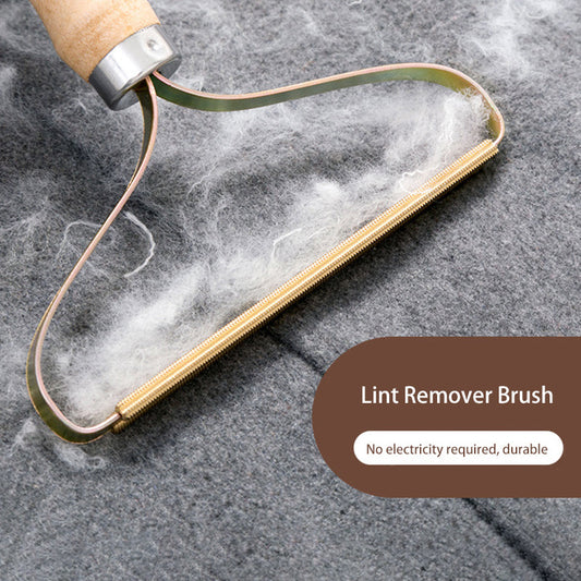 Portable Wooden Handle Lint Remover Brush