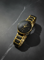 Centrix Chain Watch in Metallic Black with Golden/Silver Color Wrist Watch For Men