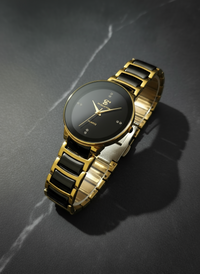 Centrix Chain Watch in Metallic Black with Golden/Silver Color Wrist Watch For Men