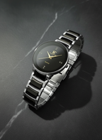 Centrix Chain Watch in Metallic Black with Golden/Silver Color Wrist Watch For Men