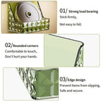 Multifunction Wall Mount Cosmetic Storage Box with Diamond Pattern