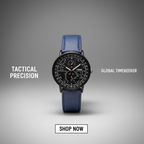 GearLine Dual Strap Gray & Blue Men Watch