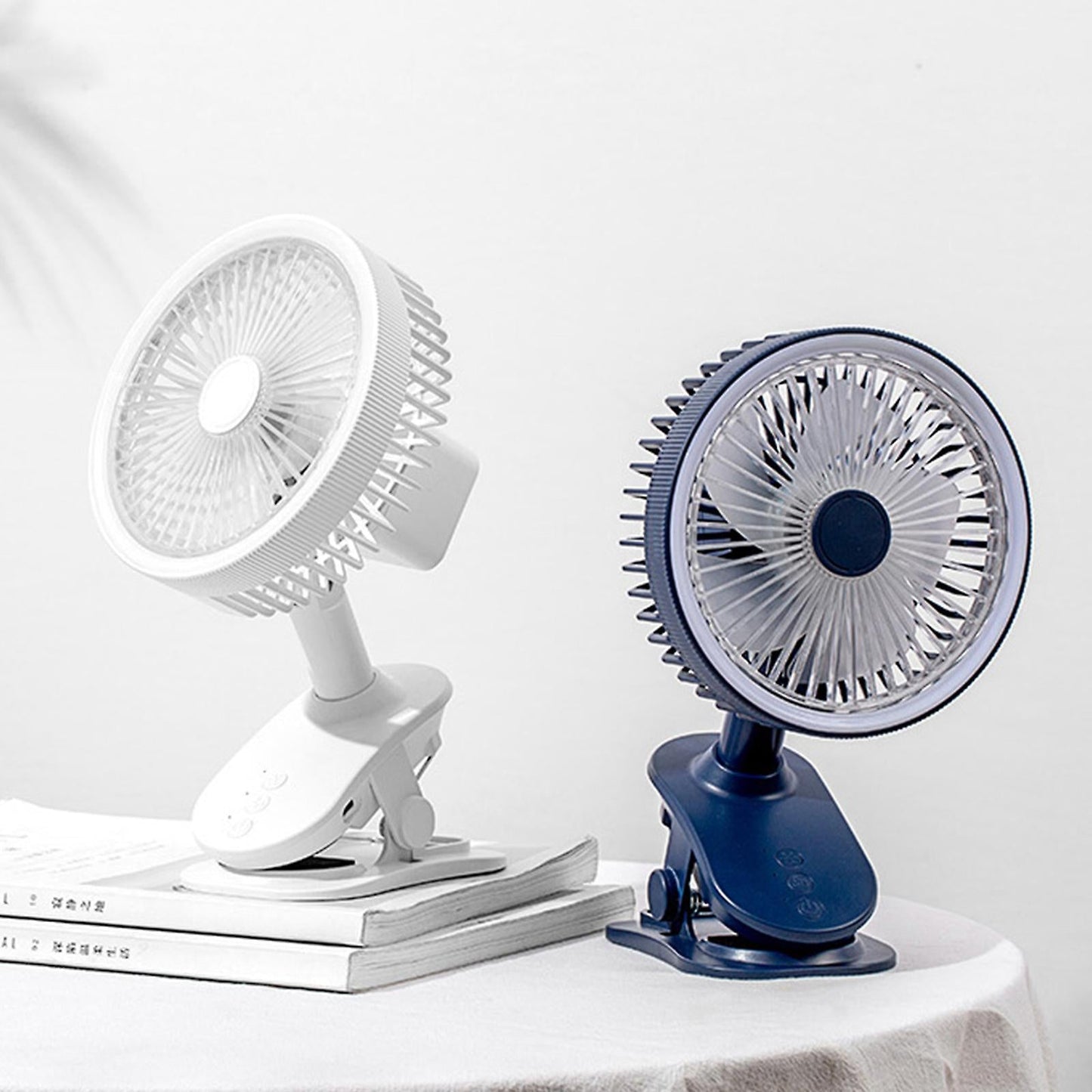 Portable USB Rechargeable Desk Fan with 3-Gears Function and Handheld Clipped and Low Noise