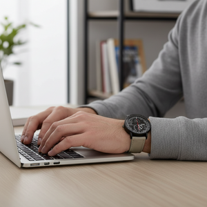 GearLine Dual Strap Gray & Blue Men Watch