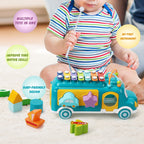 Durable Plastic Kids Cartoon Shape Bus Toy with Musicals Xylophone For 2 to 4 Years Plus Boys and Girls