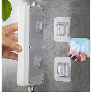 (Pack of 20) Double Sided Transparent Waterproof Self Adhesive Wall Hooks For Storage Organizer