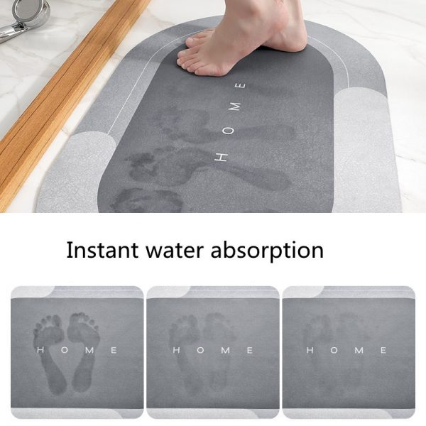 Super Absorbent Floor Mat, Memory Foam Bath Mat Absorbent Super Cozy Soft Strong Non-Slip Pvc Bathroom Rug Easy to Clean