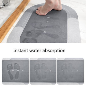 Super Absorbent Floor Mat, Memory Foam Bath Mat Absorbent Super Cozy Soft Strong Non-Slip Pvc Bathroom Rug Easy to Clean