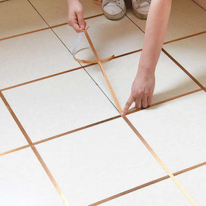 Self-Adhesive Sealing Tile Sticking Golden Decoration Tape For Home Floor Tiles and Wall Décor