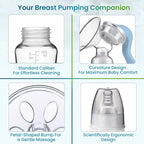 Portable Manual Breast Pump Adjustable With Feeding Bottle