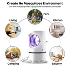 USB Power Electric Indoor Mosquito and Insect Killer With UV Light LED Mosquito Lamp Non-Toxic No Zapper Suction Fan