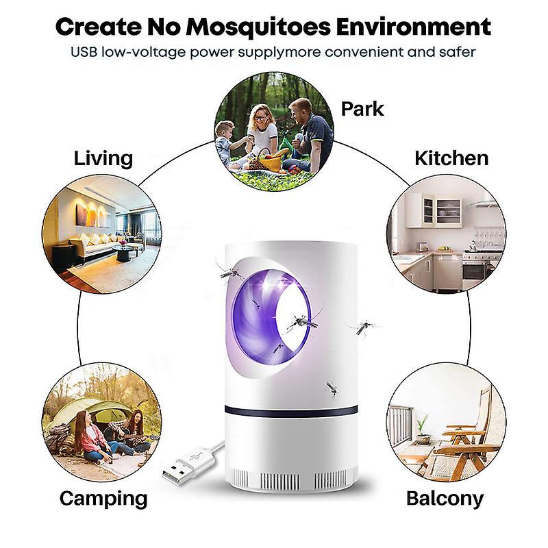 USB Power Electric Indoor Mosquito and Insect Killer With UV Light LED Mosquito Lamp Non-Toxic No Zapper Suction Fan