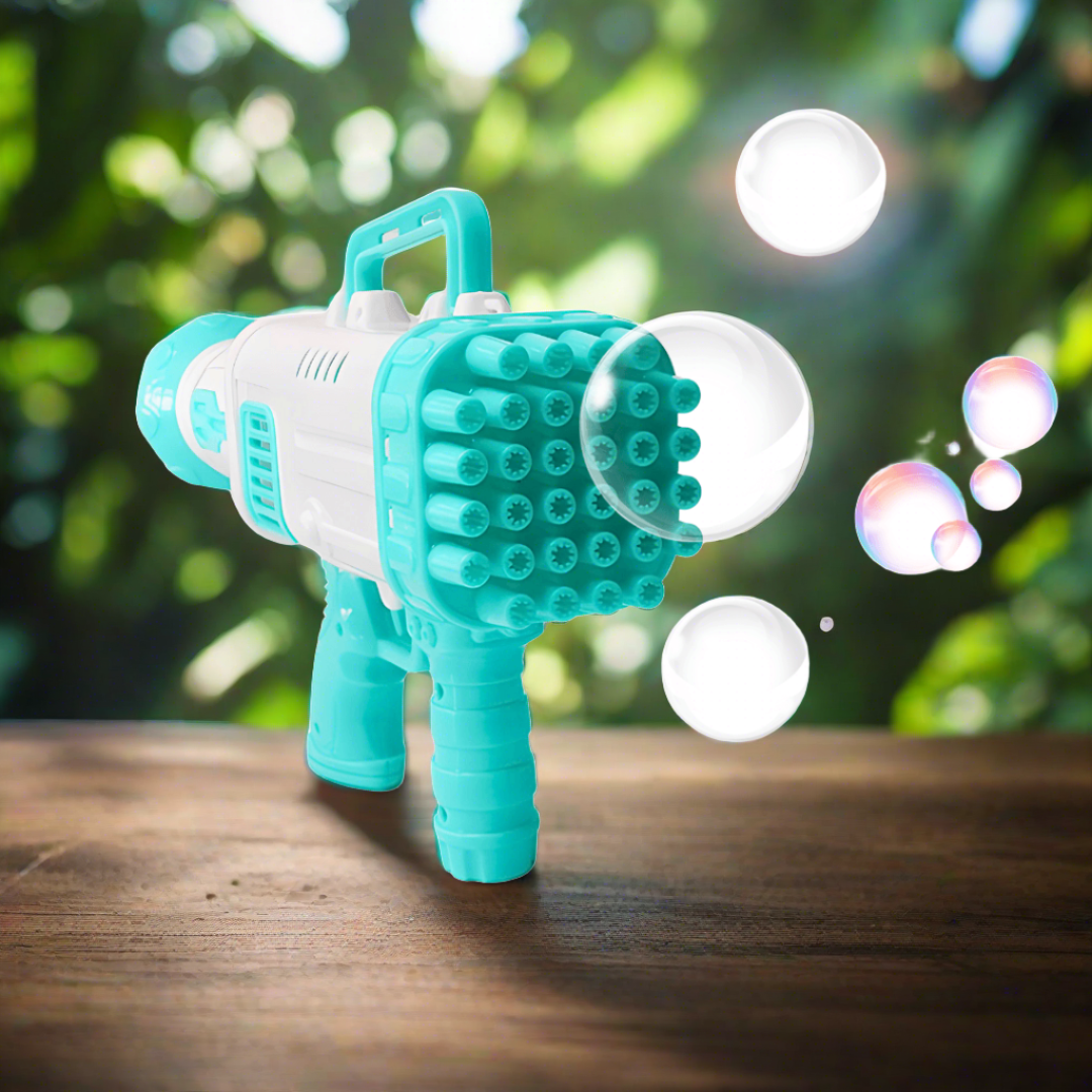 Bazoka Bubble Blaster 32 Hole Electric Gatling Bubble Gun Machine For Kids Indoor Outdoor Toy