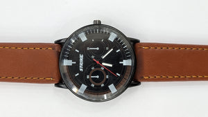 GearLine Dual Strap Black & Brown Men Watch