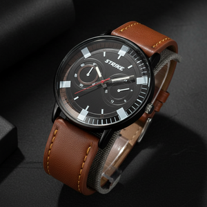 GearLine Dual Strap Black & Brown Men Watch
