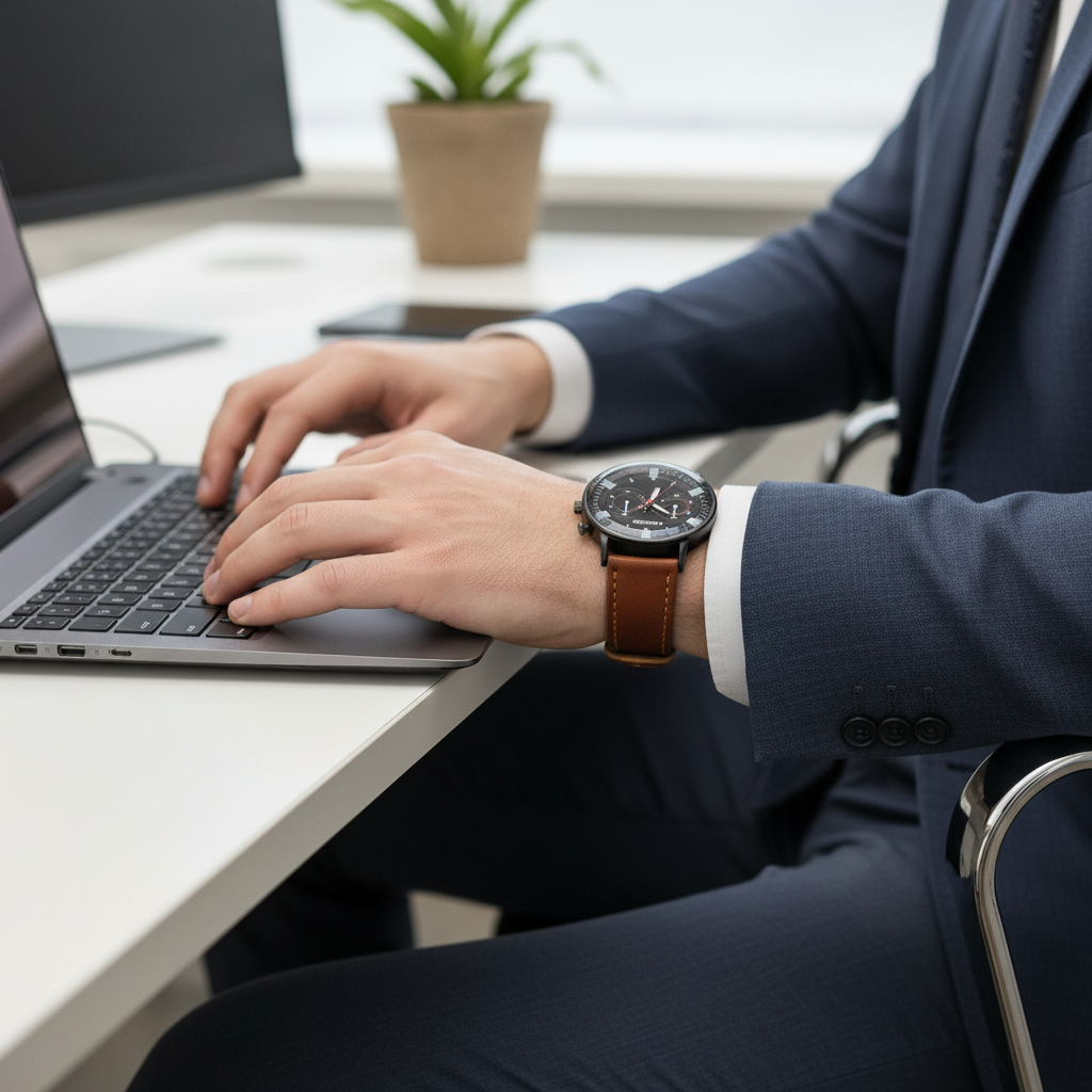 GearLine Dual Strap Black & Brown Men Watch