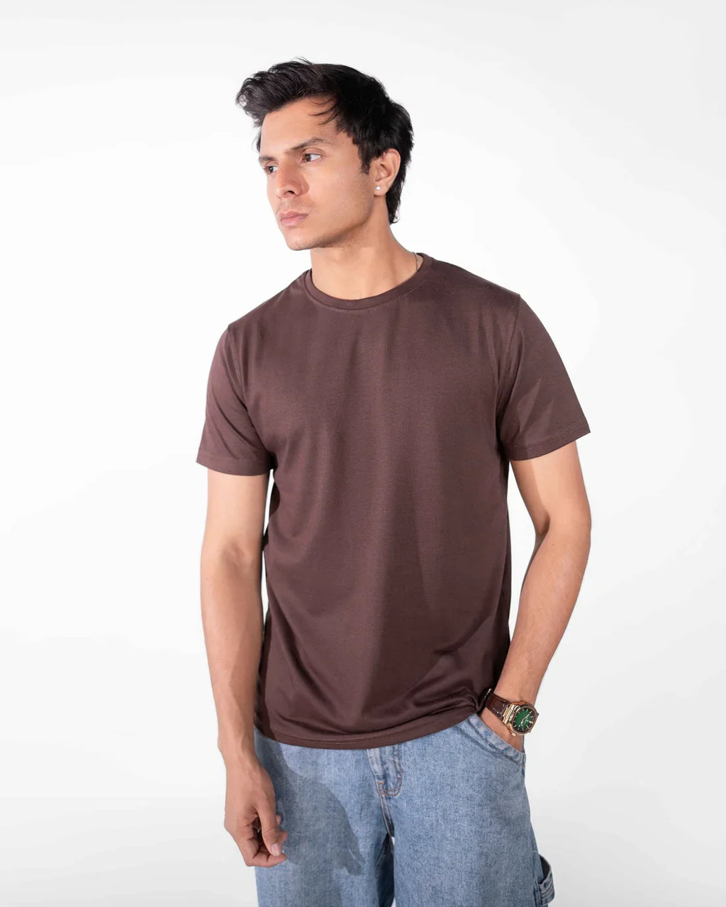 Dark Brown Basic T-Shirt