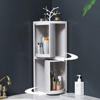 360 Degree Plastic Single and Double Layer Rotatable Corner Cabinet For Home Use