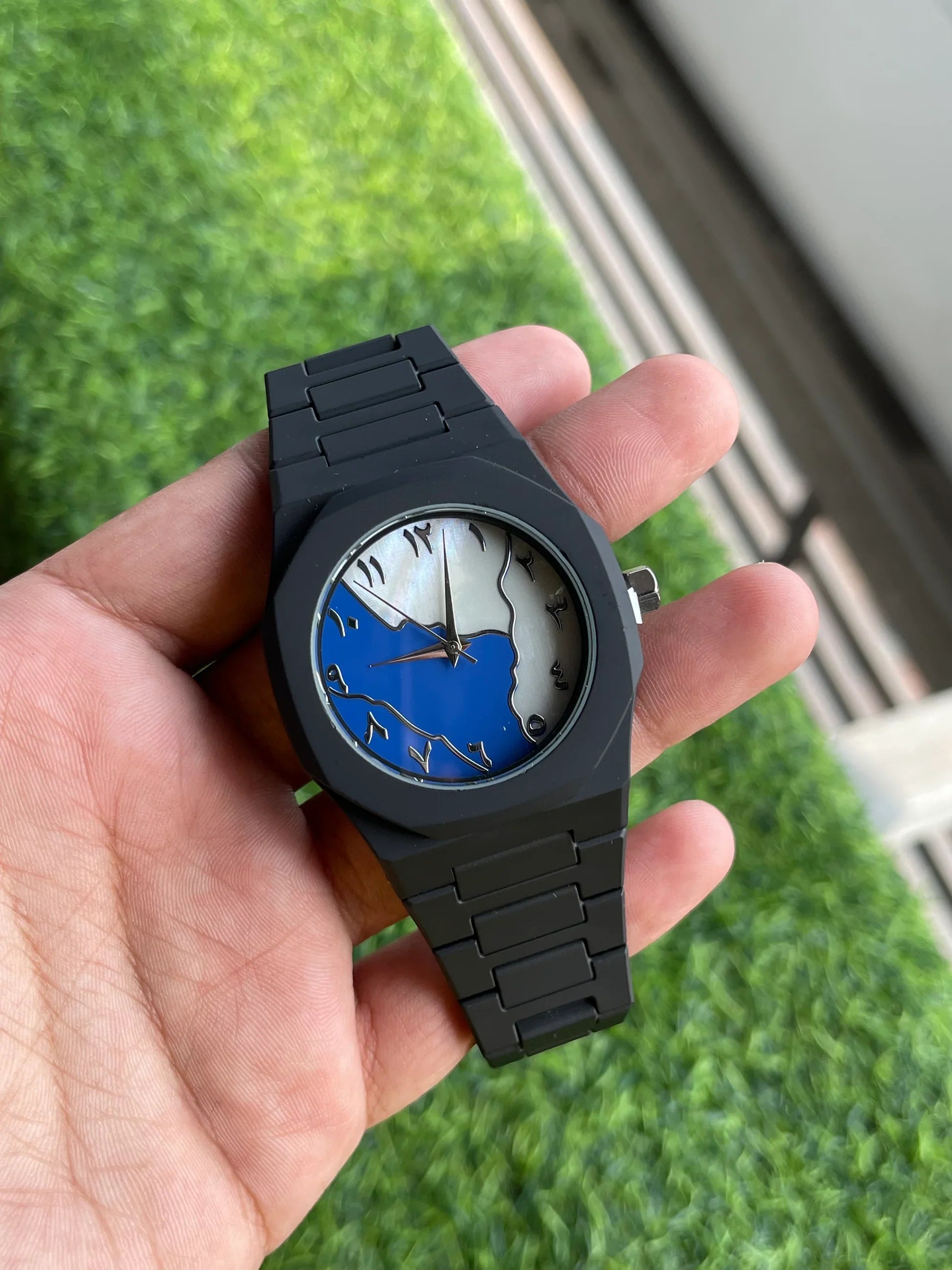 Black Classic Arabic Aura – Blue Marble Storm Edition