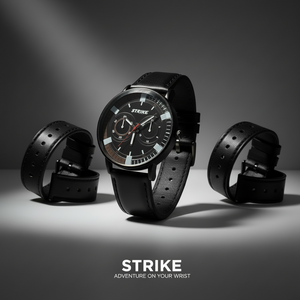 GearLine Dual Strap Black & Brown Men Watch