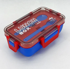 Plastic Kendy 2 Portion Tiffin and Lunch Box with Spoon and Fork with Box for Kids