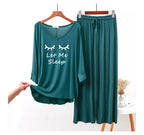 Persian Blue “Let Me Sleep” V-Neck Women Night Suit PJ Set