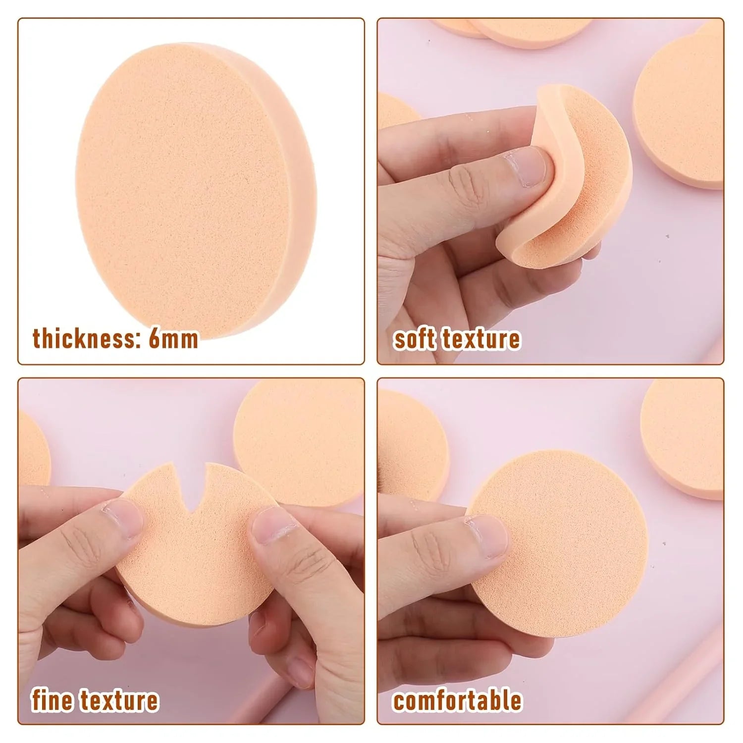 2 Pcs Beauty Nakeed Mini Makeup Sponges – Smooth Flawless Blending