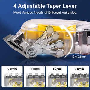 USB Rechargeable Lithium Battery Powered Professional Transparent LCD Digital Display Electric Hair Clipper Trimmer for Home and Outdoor Use