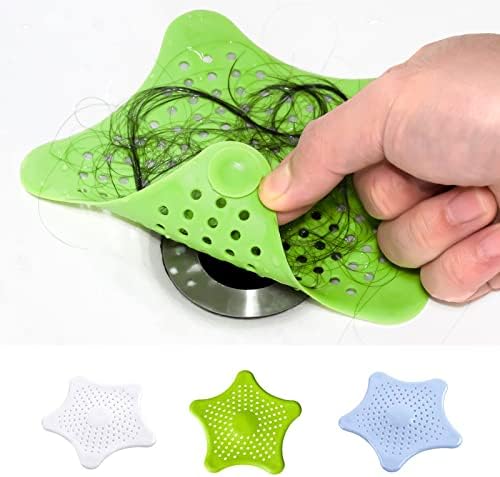 Silicone Star Shaped Sink Filter Hair Catcher Strainers for Sink 3Pcs