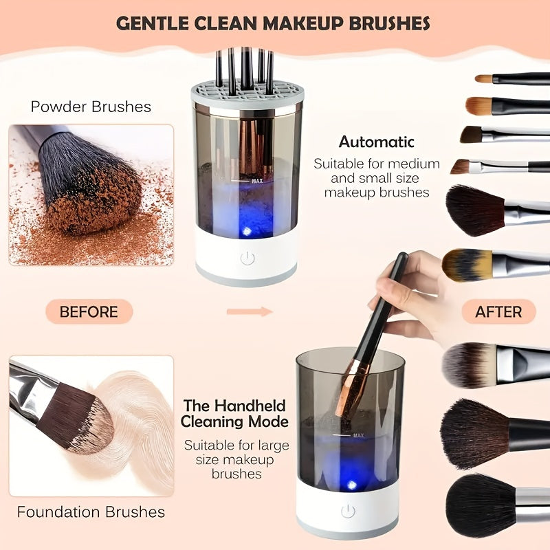 3 in 1 Automatic Rechargeable Electric Stand Makeup Brush Cleaner and Dryer For Women