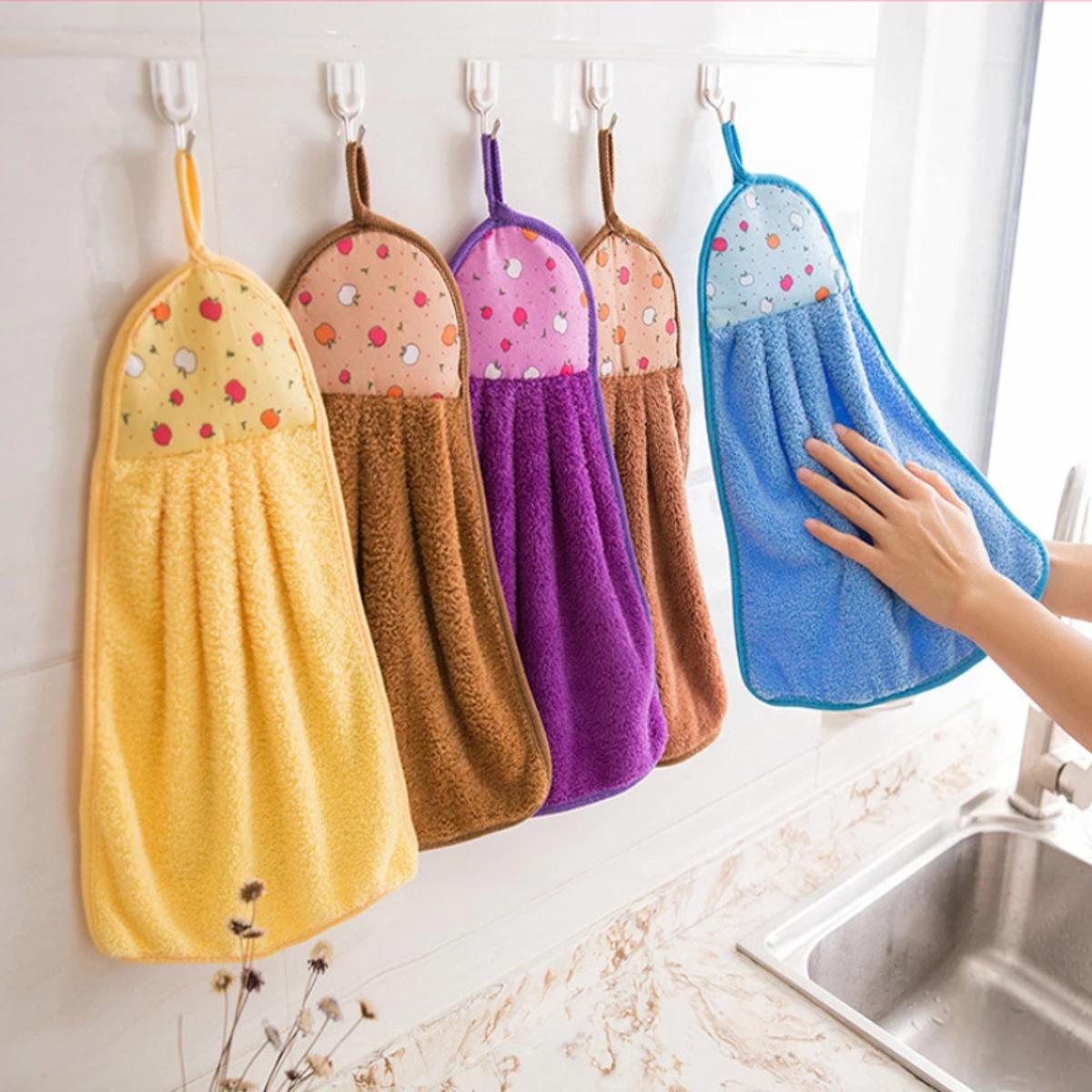 1Pc Hanging Microfiber Kitchen Hand Towel