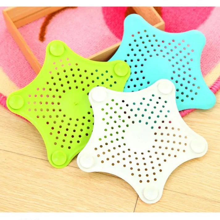 Silicone Star Shaped Sink Filter Hair Catcher Strainers for Sink 3Pcs