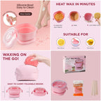 Portable and Easy To Use Electric Silicone Non-Stick Wax Warmer Heater Machine with Lid for Gentle Hair Removal For Men and Women