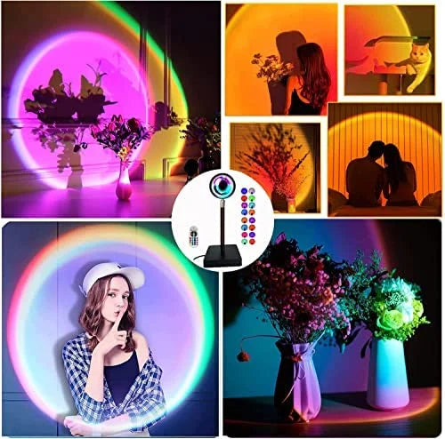 Sunset LED Projector Lamp Multiple Colors with 16 Colors Remote