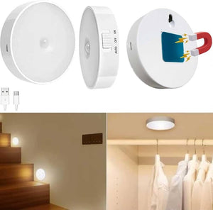 USB Charging Intelligent Motion Sensor Night Light for Hallway, Wardrobe, Bedroom, Bathroom, Kitchen, Basement, Cupboard and Garage