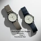 GearLine Dual Strap Navy Blue & Gray Men Watch