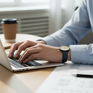 GearLine Dual Strap Navy Blue & Gray Men Watch