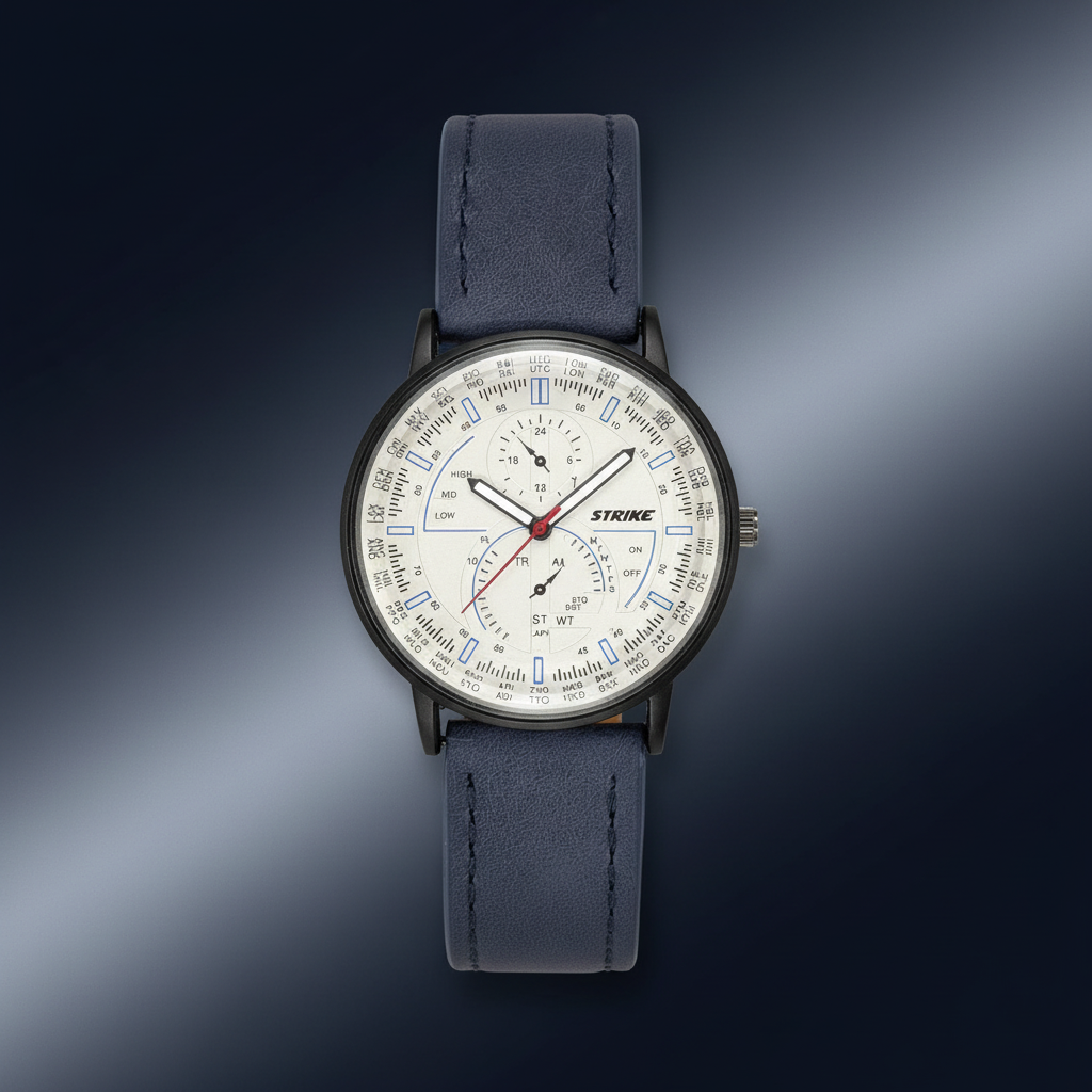 GearLine Dual Strap Navy Blue & Gray Men Watch