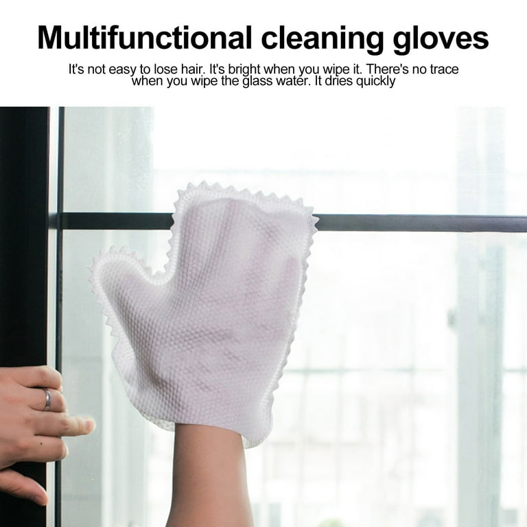 (Pack of 10) Reusable Dust Cleaning Non Woven Fish Scale Duster Household Kitchen Gloves Clean Tools
