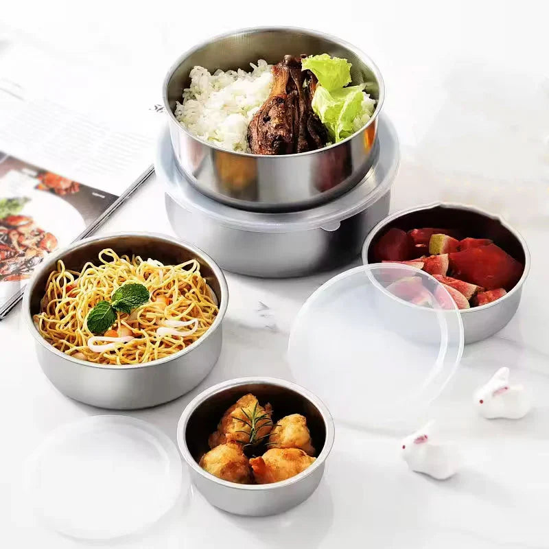 5-Piece Stainless Steel Bowl Set with Lids