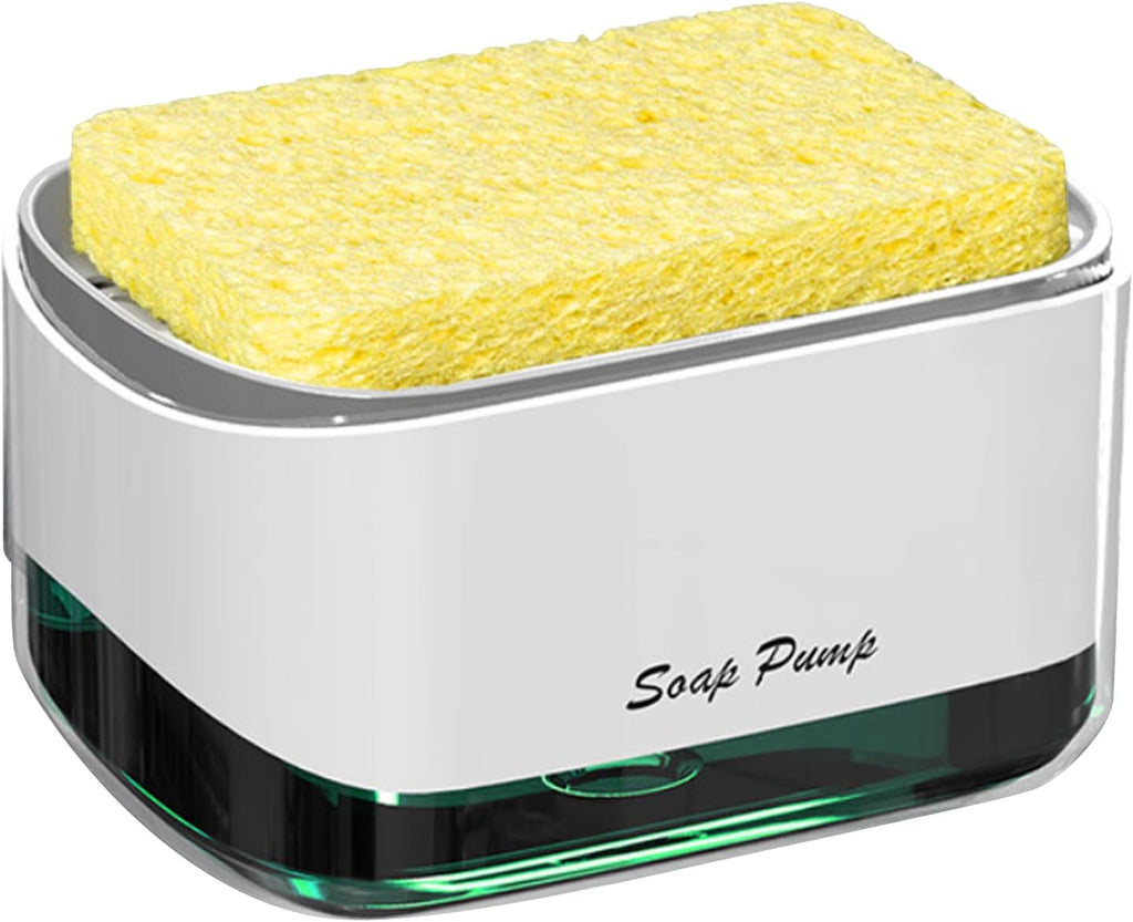 2-in-1 Soap Pump Dispenser with Sponge Holder – Liquid Soap Dispenser for Kitchen & Bathroom