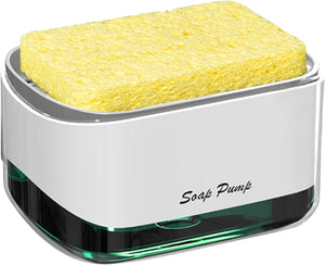 2-in-1 Soap Pump Dispenser with Sponge Holder – Liquid Soap Dispenser for Kitchen & Bathroom